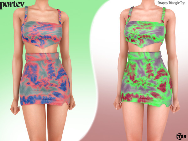 Sims 4 — Strappy Triangle Top by portev — new Mesh 7 colors