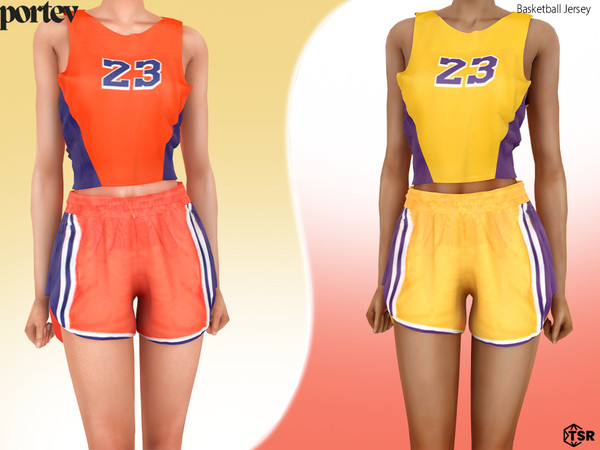 Sims 4 — Basketball Jersey by portev — new Mesh 5 colors