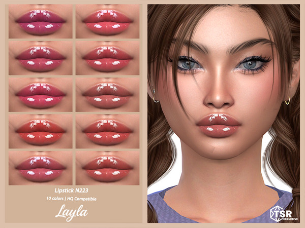 Sims 4 — Lipstick N223 by Layla — Previews were made using HQ Mod