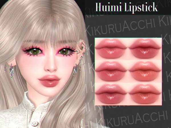 Sims 4 — Huimi Lipstick by Kikuruacchi — - It is suitable for Female and Male. ( Teen to Elder ) - 6 swatches - HQ