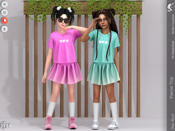 Sims 4 — Pame Top- Child by KaTPurpura — Sporty style T-shirt for girls