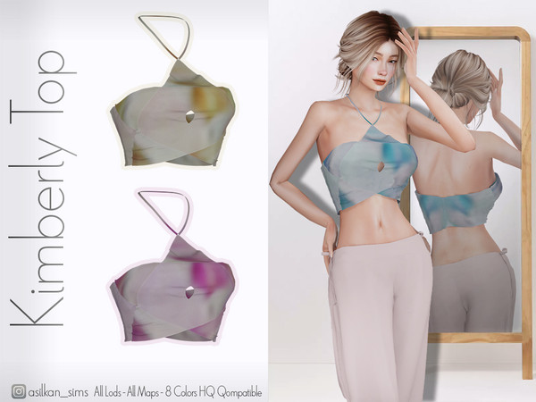 Sims 4 — Kimberly Top - ACN 641 by Asilkan — - 8 Colors
