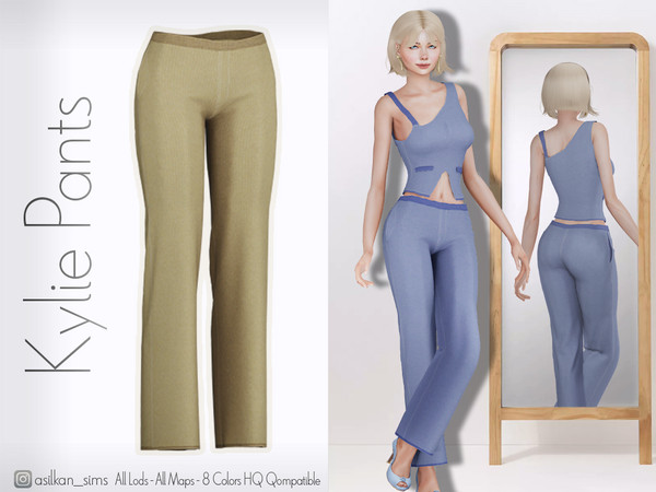 Sims 4 — Kylie Pants - ACN 643 by Asilkan — - 8 Colors