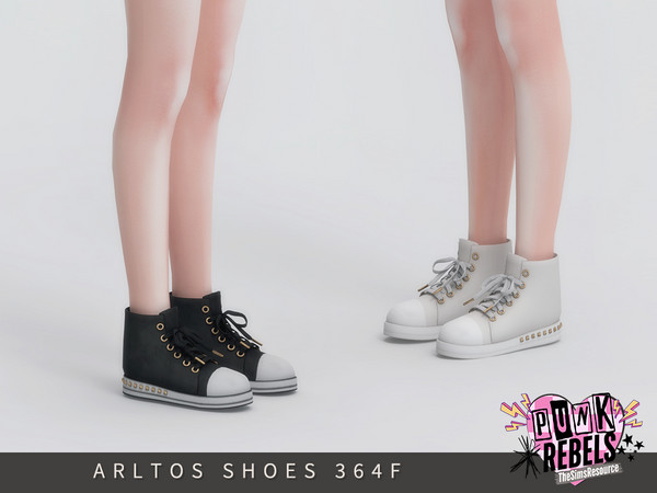 Sims 4 — Punk Rebels - Punk Sneakers Female by Arltos — 10 colors.