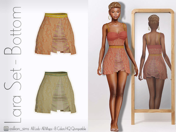 Sims 4 — Lara Set Bottom - ACN - 649 by Asilkan — - 8 Colors