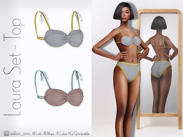 Sims 4 — Laura Set Top - ACN 652 by Asilkan — - 8 Colors