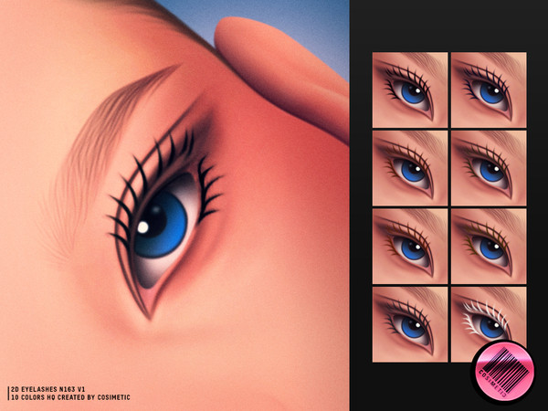 Sims 4 — Classic 2D MM Eyelashes N163 by cosimetic — - Female