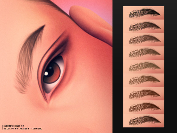 Sims 4 — Eyebrows N136 V2 by cosimetic — - Female