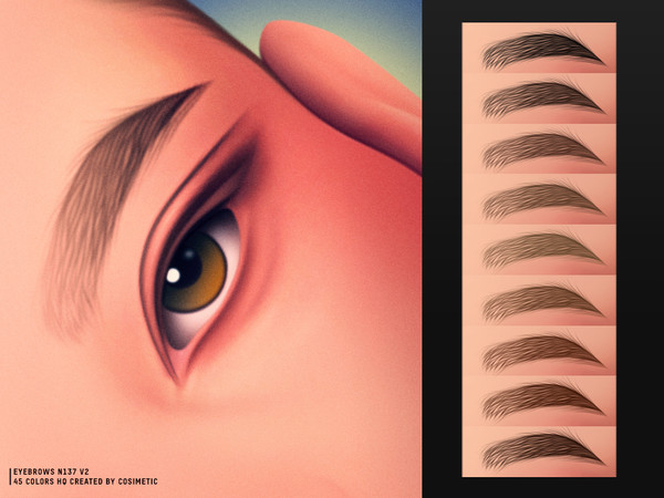 Sims 4 — Eyebrows N137 V2 by cosimetic — - Female