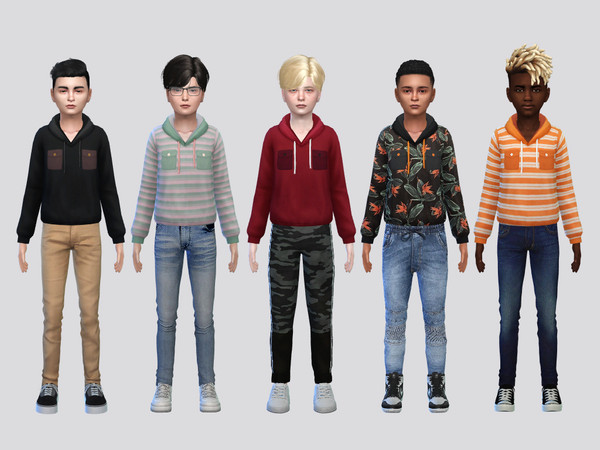 Sims 4 — Medium Pocket Sweatshirt Boys by McLayneSims — TSR EXCLUSIVE