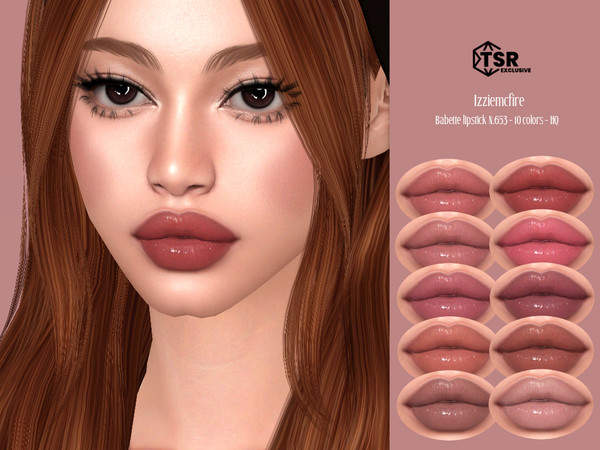 Sims 4 — IMF Babette Lipstick N.653 by IzzieMcFire — Babette Lipstick N.653 contains 10 colors in hq texture. Standalone