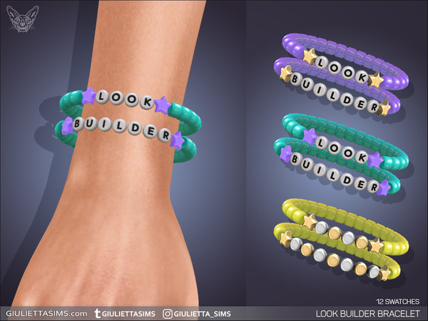Sims 4 — [LookBuilder] Friendship Bracelets by feyona — Friendship Bracelets come with 12 swatches.