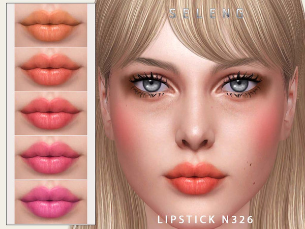 Sims 4 — Lipstick N326 by Seleng — The lipstick has 15 colours and HQ compatible. Allowed for teen, young adult, adult