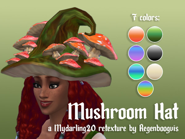 Sims 4 — Adult Mushroom Hat (Mydarling20 retexture) by regenboogvis — With this recolor I wanted to try to make the mesh