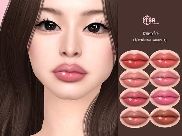 Sims 4 — IMF Lily Lipstick N.654 by IzzieMcFire — Lily Lipstick N.654 contains 8 colors in hq texture. Standalone item