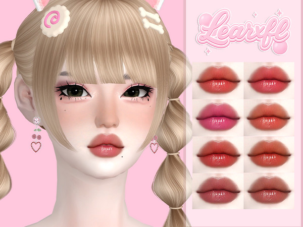 Sims 4 — [Learxfl] Elara Lipstick by Learxfl — Lipstick, 10 swatches , HQ and BGC . Standalone item with thumbnail.