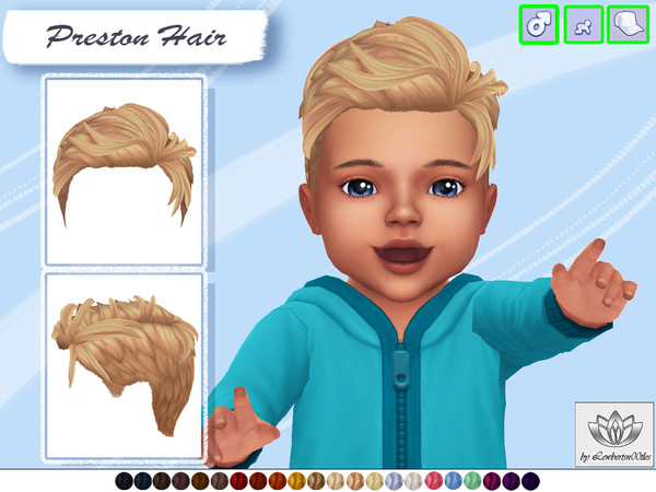 Sims 4 — Preston Hair - Infant version by Lewbertsn00tles — A wispy, textured crop hairstyle for boys. Maxis Match