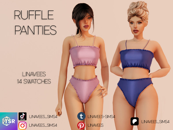 Sims 4 — HELEN - RUFFLE PANTIES by linavees — New Mesh