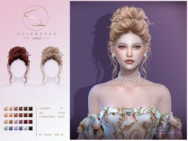 Sims 4 — S-Club_040725_Classical updo hairstyle by S-Club — Classical updo hairstyle hope you like, thank you.