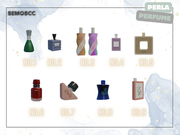 Sims 4 — [SCC] Perla Set Perfume No.3 by semoscc — A perfume collection of 9