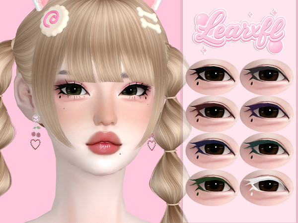 Sims 4 — [Learxfl] Elara Eyeliner by Learxfl — Eyeliner, 8 swatches , HQ and BGC . Standalone item with thumbnail.