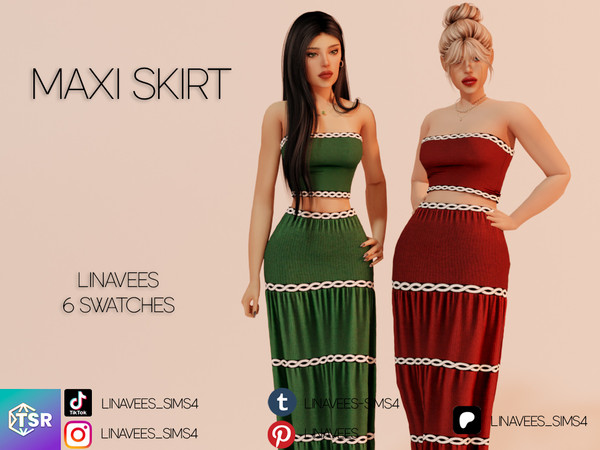 Sims 4 — ASTRID - MAXI SKIRT by linavees — New Mesh