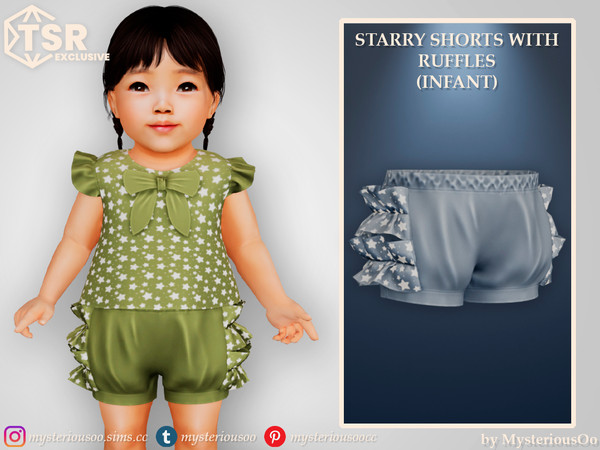 Sims 4 — Starry shorts with ruffles Infant by MysteriousOo — Starry shorts with ruffles in 12 colors for infants