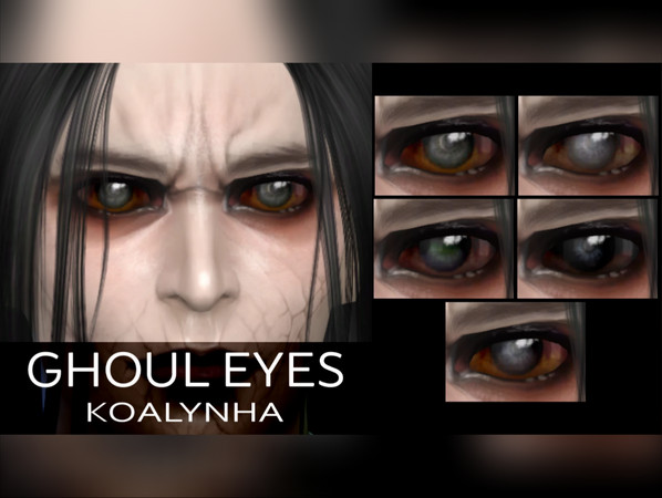 Sims 4 — H.U.E - Ghoul Vampire Eyes by koalynha — This mod adds 5 new eye colors for sims of all genders and ages. The