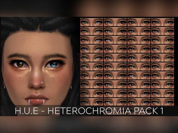 Sims 4 — H.U.E - Heterochromia Eyes N1 by koalynha — This mod adds 42 new eye color for sims of all genders and ages. The