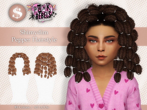 Sims 4 — Pepper Hairstyle Child by Shimydimsims — Hi I hope you will like this hair, these are bubbles braids with 3C
