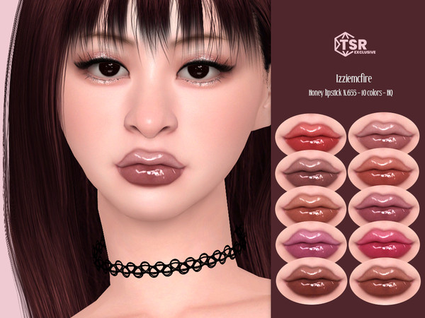 Sims 4 — IMF Honey Lipstick N.655 by IzzieMcFire — Honey Lipstick N.655 contains 10 colors in hq texture. Standalone item