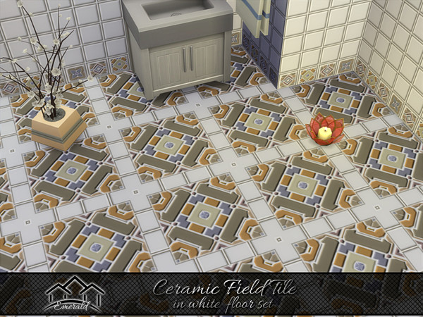 Sims 4 — Ceramic Field Tile in white floor 1 by Emerald — Timeless inviting ceramic field tiles with durability and