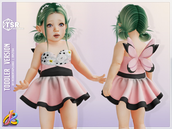 Sims 4 — Dress 313 -  Toddler by RobertaPLobo — Toddler Dress 313 - Fairy - TS4
