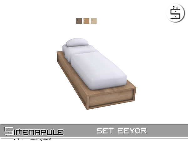 Sims 4 — [SeN4] Set Eeyor -  Single Bed by Simenapule — Set Eeyor Set Eeyor Set Eeyor