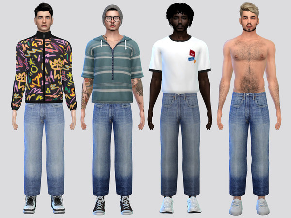 Sims 4 — Tate Wide Jeans by McLayneSims — TSR EXCLUSIVE