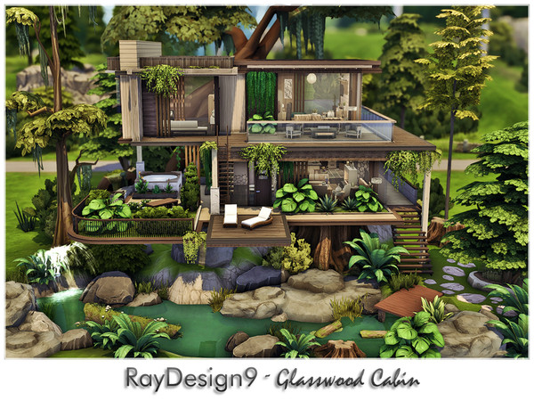 Sims 4 — Glasswood cabin by RayDesign9 — I build this house in Windenburg, 40x30 lot size with 2 floors. This house has :
