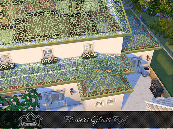 Sims 4 — Flowers Glass Roof 7 by Emerald — Flowers glass roof is suitable for shopping malls, flower shop and gazebo.