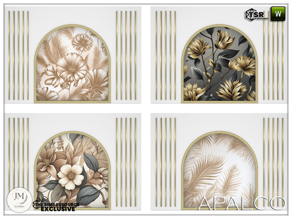 Sims 4 — Jomsims Apalco bedroom bed part2 by jomsims — Bring luminous elegance into your Sims' home with the Apalco