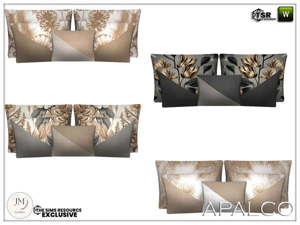 Sims 4 — Jomsims Apalco bedroom cushions by jomsims — Bring luminous elegance into your Sims' home with the Apalco