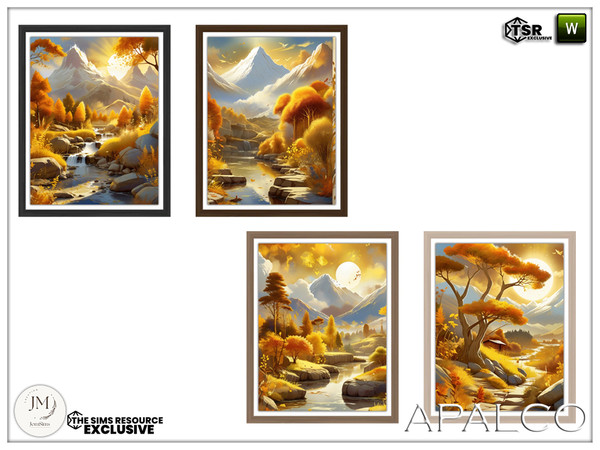 Sims 4 — Jomsims Apalco bedroom wall painting2 by jomsims — Bring luminous elegance into your Sims' home with the Apalco