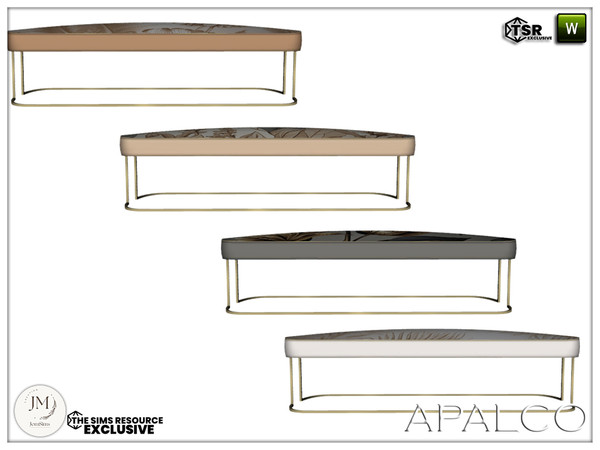 Sims 4 — Jomsims Apalco bedroom loveseat by jomsims — Bring luminous elegance into your Sims' home with the Apalco