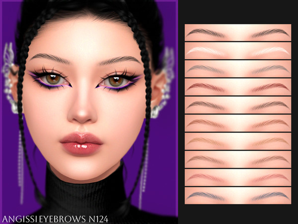 Sims 4 — Eyebrows n124 by ANGISSI — PREVIEWS MADE USING HQ MOD Female Teen to elder