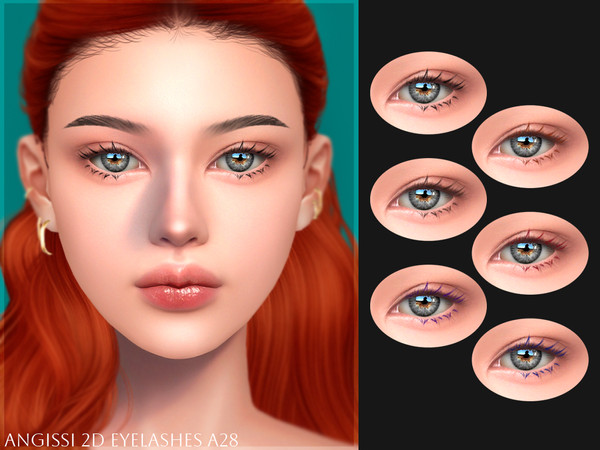 Sims 4 — 2D eyelashes A28 by ANGISSI — PREVIEWS MADE USING HQ MODE Makeup category