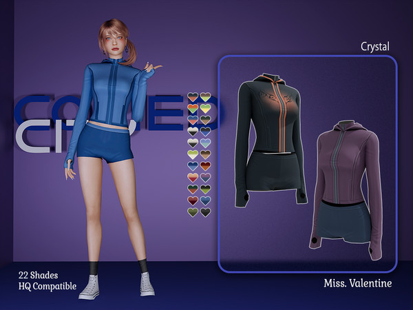 Sims 4 — Crystal Outfit by MissValentine142 — Sporty set 22 Shades