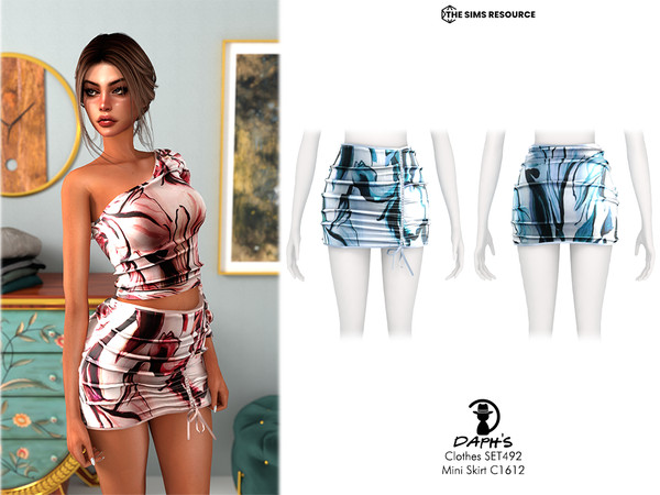 Sims 4 — Clothes SET492 - Mini Skirt C1612 by Daph's — 4 Swatches