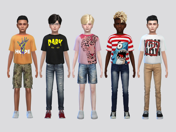 Sims 4 — Statement And Print Tee Boys by McLayneSims — TSR EXCLUSIVE