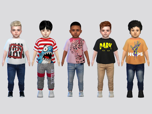 Sims 4 — Statement And Print Tee Toddler by McLayneSims — TSR EXCLUSIVE