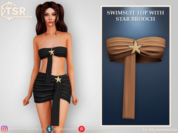 Sims 4 — Swimsuit top with star brooch by MysteriousOo — Swimsuit top with star brooch in 6 colors