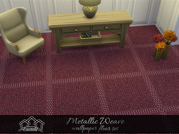 Sims 4 — Metallic Weave Wallpaper floor1 by Emerald — Enhance your home with stylish and cozy wallpaper.(floor set)