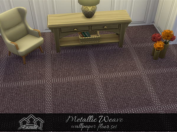 Sims 4 — Metallic Weave Wallpaper floor5 by Emerald — Enhance your home with stylish and cozy wallpaper.(floor set)